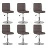 vidaXL Sillas de comedor giratorias 6 unidades tela color gris taupe