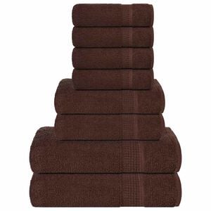vidaXL Juego de toallas FROGN 8 piezas marr&oacute;n 360 g/m&sup2;