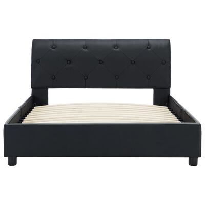 vidaXL Estructura de cama de cuero sintético negro 100x200 cm