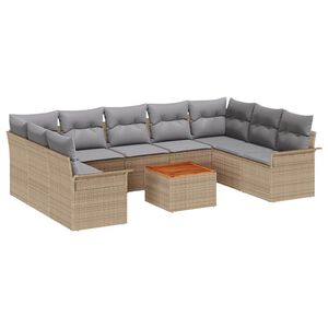 vidaXL Conjunto de sof&aacute;s de jard&iacute;n 10 uds. 9-N&uacute;mero de plazas