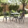 vidaXL Conjunto de Comedor de Jard&iacute;n 5 pcs Negro Aluminio
