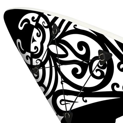 vidaXL Juego de tabla de paddle surf inflable negra 366x76x15 cm