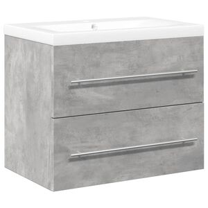 vidaXL Set muebles de ba&ntilde;o 2 piezas madera contrachapada gris hormig&oacute;n