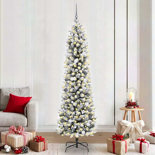 vidaXL &Aacute;rbol de Navidad artificial 210 cm PVC, Metal y Pl&aacute;stico