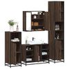 vidaXL Set de muebles baño 4 pzas madera contrachapada roble marrón