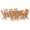 vidaXL Set de comedor de jard&iacute;n plegable 9 pzas madera maciza de teca