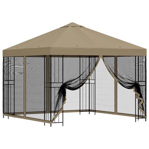 vidaXL Gazebo de jard&iacute;n con paredes laterales 3 x 3 m Beige