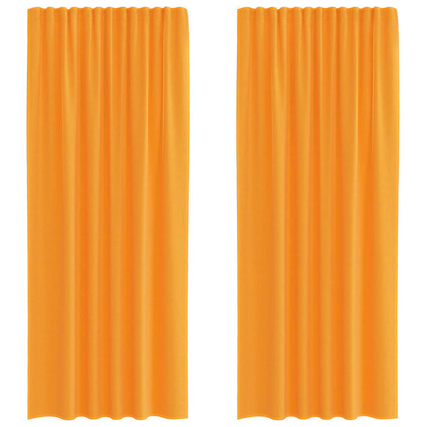 vidaXL Cortinas de gasa con bolsillos para varillas 2 uds. naranja