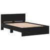 vidaXL Estructura de cama con cabecera Roble Negro 193 x 125 x 70 cm
