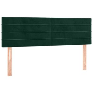 vidaXL Cabeceros verde oscuro 144x5x78/88 cm terciopelo