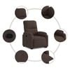 vidaXL Sillón reclinable elevable tela de microfibra marrón
