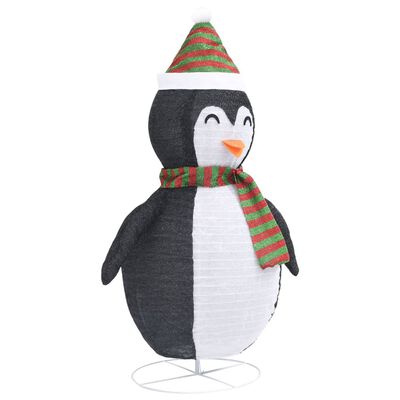 vidaXL Pingüino de Navidad decorativo con LED tela lujosa 90 cm