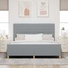 vidaXL Estructura de cama con cabecera Gris claro 180 x 200 cm tela