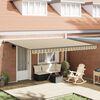 vidaXL Toldo Retr&aacute;ctil Verde y amarillo 450 x 300 cm Poli&eacute;ster y Acero