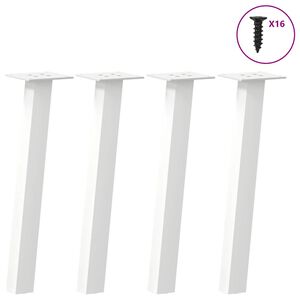 vidaXL Patas para mesa de centro (4 unidades), color blanco, 30 cm, acero