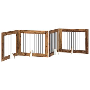 vidaXL Puerta para perros plegable con soportes 4 uds. 401 cm