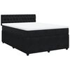 vidaXL Cama box spring con colch&oacute;n terciopelo negro 140x200 cm