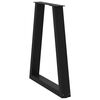 vidaXL Patas para mesa de comedor en forma de V (2 unidades), color negro, 50x(72-73,3) cm, acero