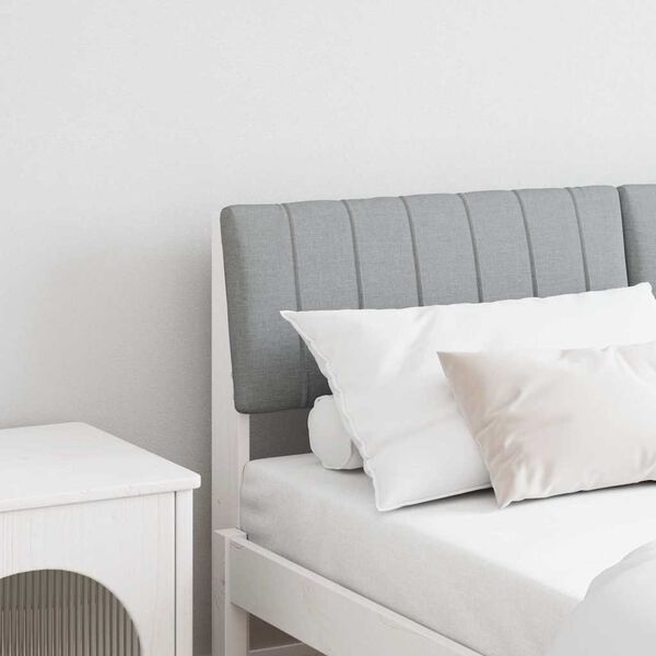 vidaXL Cabecero tapizado Gris Claro 135 cm Madera de pino macizo