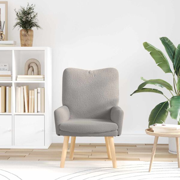 vidaXL sill&oacute;n Gris Claro 63 x 67 x 94 cm Tela de Oveja y Contrachapado