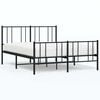 vidaXL Estructura cama sin colch&oacute;n con estribo metal negro 150x200 cm