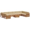 vidaXL Juegos de sof&aacute;s 11 pcs Natural y Beige Madera de Acacia S&oacute;lida