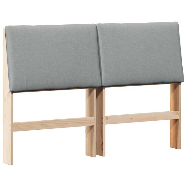 vidaXL Cabecero tapizado Gris Claro 150 cm Madera de pino macizo