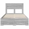 vidaXL Estructura de cama con cabecera Gris Sonoma 135 x 190 cm