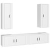 vidaXL Set de muebles para TV 4 piezas madera contrachapada blanco