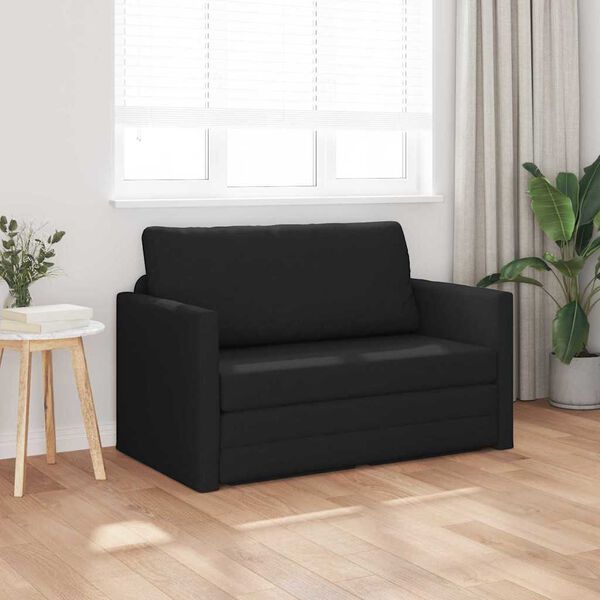 vidaXL Sof&aacute; cama 110cm Negro tela