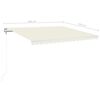 vidaXL Toldo autom&aacute;tico con LED y sensor de viento crema 400x350 cm