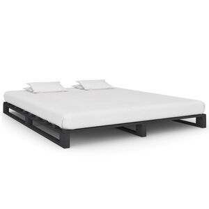 vidaXL Estructura de cama de palets madera maciza pino gris 180x200 cm