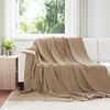 vidaXL Mantitas de Sof&aacute; 6 pcs Camel 220 x 240 cm Lana