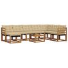 vidaXL Conjunto de sof&aacute;s de exterior con coj&iacute;n 9 pcs Natural y Beige