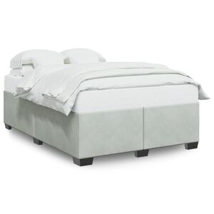 vidaXL Estructura de cama sin colch&oacute;n terciopelo gris claro 140x190 cm