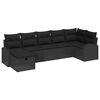 vidaXL Conjunto de sof&aacute; de jard&iacute;n 7 pcs Negro rat&aacute;n sint&eacute;tico
