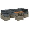 vidaXL Conjunto de sof&aacute; de jard&iacute;n 8 uds. Gris rat&aacute;n sint&eacute;tico