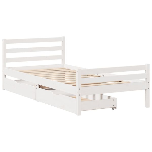 vidaXL Estructura cama sin colch&oacute;n madera maciza pino blanca 100x200cm