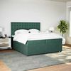 vidaXL Cama box spring con colch&oacute;n terciopelo verde oscuro 200x200 cm
