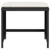 vidaXL Taburetes de jard&iacute;n con cojines 4 uds rat&aacute;n PE negro 41x41x36cm