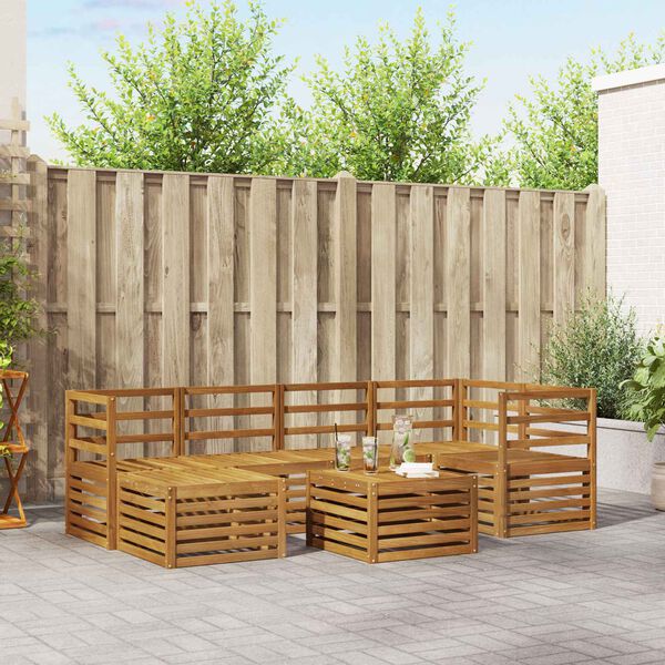 vidaXL Juegos de sof&aacute;s Natural Madera de Acacia S&oacute;lida