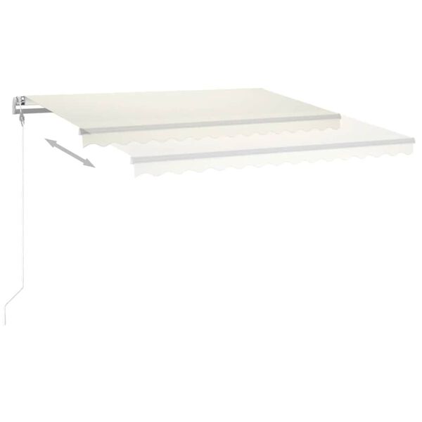 vidaXL Toldo autom&aacute;tico con LED y sensor de viento crema 400x350 cm