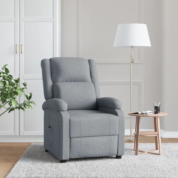 vidaXL Sill&oacute;n reclinable de tela gris claro