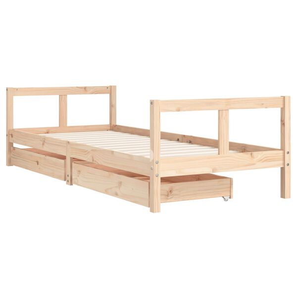 vidaXL Estructura de cama para ni&ntilde;os con cajones madera pino 80x200 cm