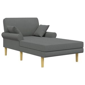 vidaXL Chaise longue Gris oscuro Tela