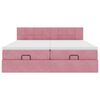 vidaXL Estructura de cama otomana colchones terciopelo rosa 160x200cm