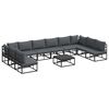 vidaXL Conjunto de sof&aacute;s de jard&iacute;n 11 uds. Negro Aluminio