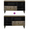 vidaXL Mueble de TV madera maciza de mango negro 80x33x46 cm