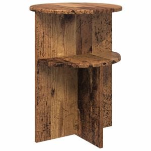 vidaXL Mesa lateral Madera envejecida &Oslash; 39,5 x 55 cm