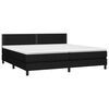 vidaXL Cama box spring colch&oacute;n y luces LED tela negro 200x200 cm